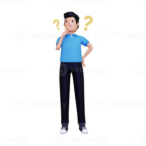 3d Man Thinking Something With Question Mark 10872294 Png