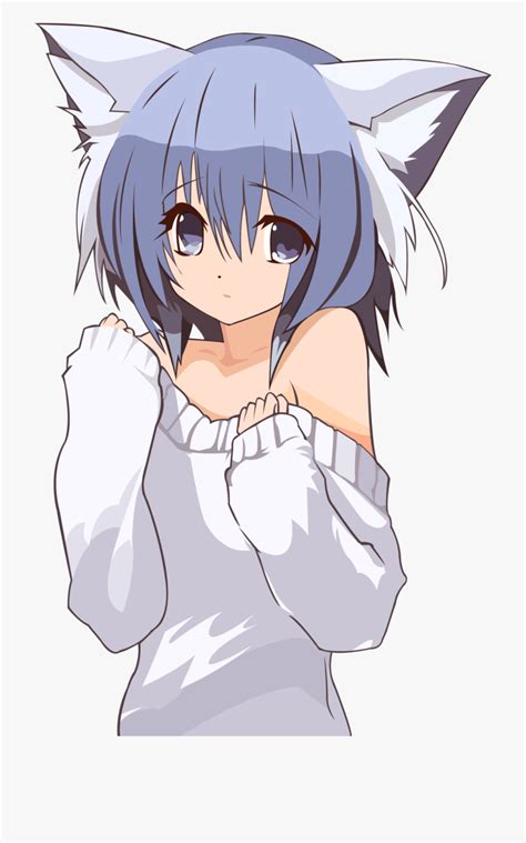 Cat Girl Pullover Cute Anime Cat Girl Transparent Cartoon Free