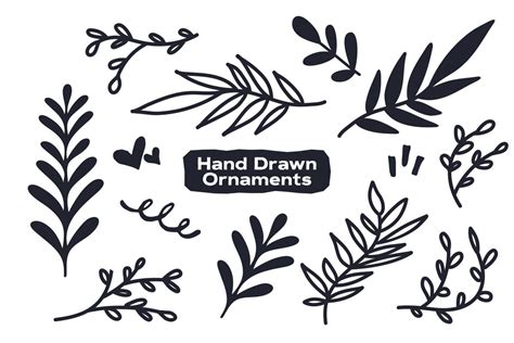 Hand Drawn Floral Ornaments Vector Design Element Collection 11735451