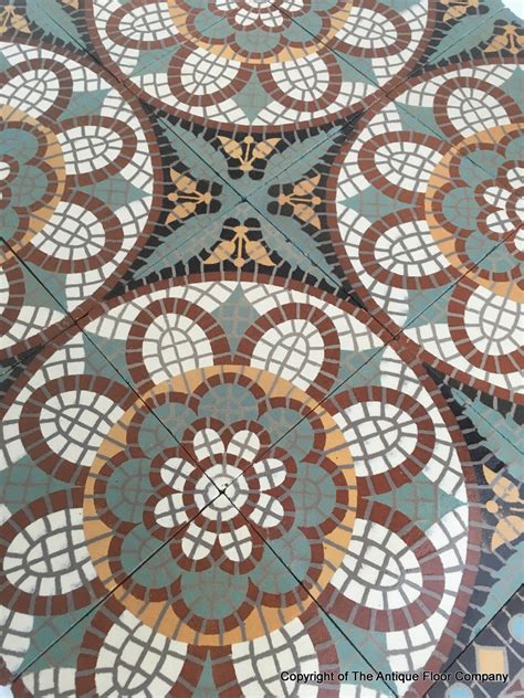 Small Antique Ceramic Mosaic Themed Floor C1920 The Antique Floor