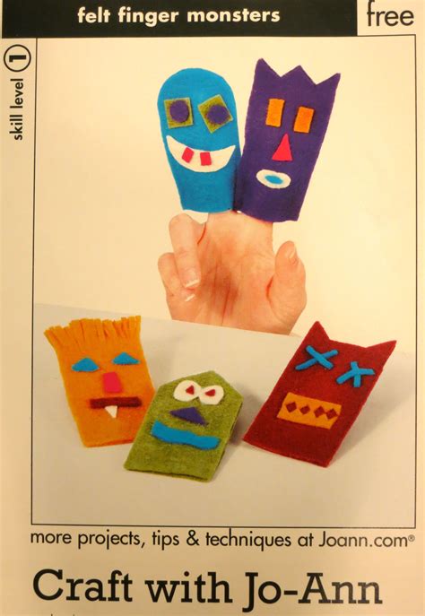 Felt Finger Monsters: Free idea from Joann Fabrics | Craft projects