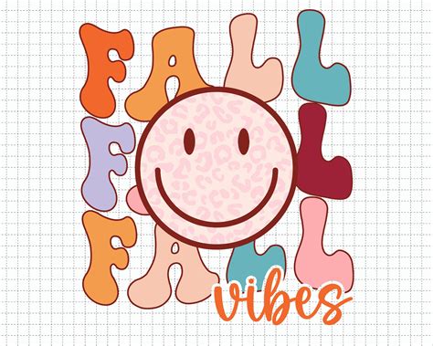 Smiley Face Fall Vibes Svg Autumn Svg Happy Fall Svg Fall Etsy
