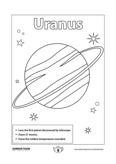 Solar System Coloring Book For Kids Uranus Page 8 Coloring Books