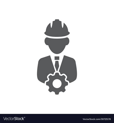 Engineer Icon On White Background Royalty Free Vector Image