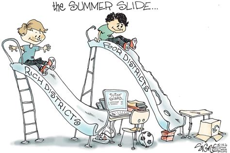 Political Cartoon 2020s Summer Slide For School Kids