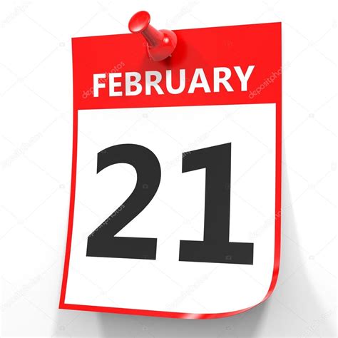 February 21 Calendar On White Background Stock Photo By ©icreative3d