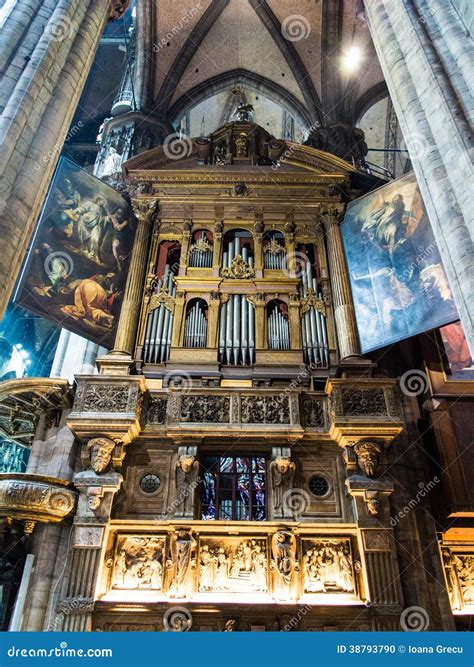 Organ At Duomo Of Milan Cathedral Editorial Image Image 38793790