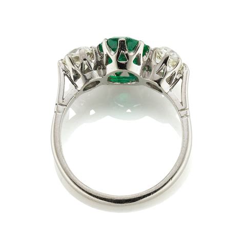 Oval Cut Emerald Engagement Ring With Diamonds Victor Barbone