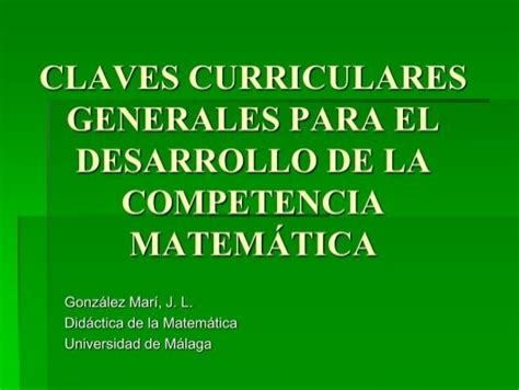 Ppt Desarrollo De La Competencia Matemática