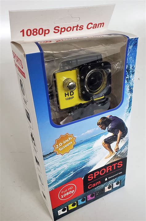 Sports Cam Full Hd 1080p Waterproof 30m 2 Inch Lcd Kit Yellow