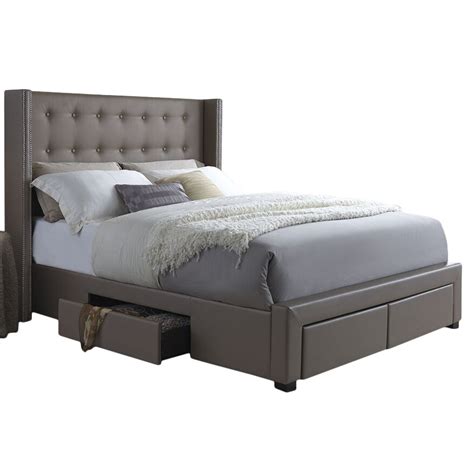 Dg Casa Savoy Storage Upholstered Wingback Panel Bed And Reviews Wayfair