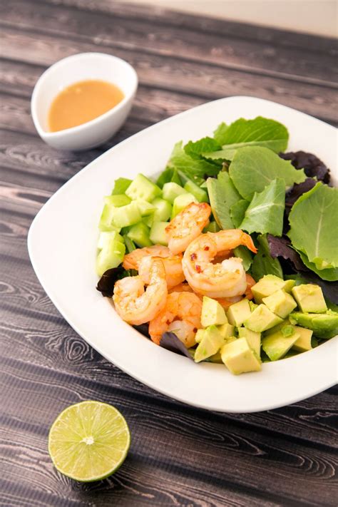 Immature prawns mainly eat lower animal organisms. Shrimp Salad with Garlic Miso Dressing