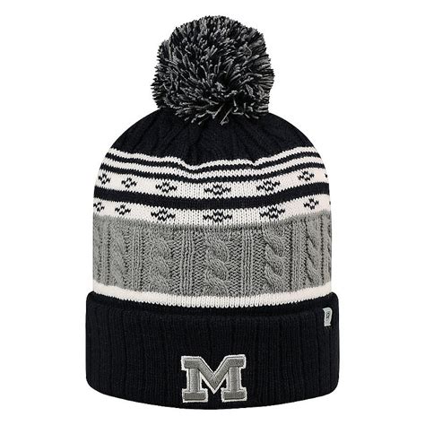 Michigan Wolverines Knit Winter Beanie Pom Pom Hat Altud Mi Ckt 3tn