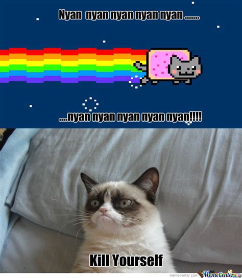 Nyan Cat And Grumpy Cat Meet By Scottygirl2711 Meme Center