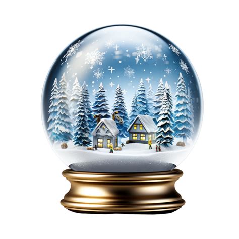Christmas Snow Globe With Winter Theme Ai Generative 34117591 Png