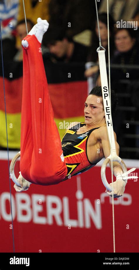 The Gymnast Marcel Nguyen From Germany Performs On The Rings During The