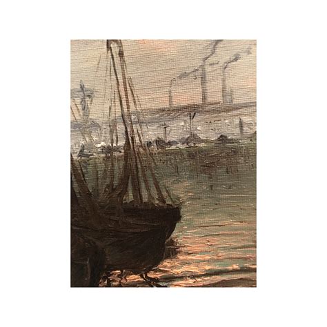 American School Impressionist Industrial Port Scene circa 1910 | Impressionist, Marine painting ...
