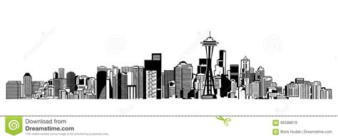 Seattle Skyline Stock Illustration Illustration Of State 95598619
