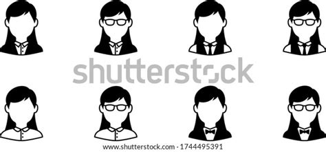 Icons Business Women Wearing Glasses Stock Vector Royalty Free 1744495391 Shutterstock