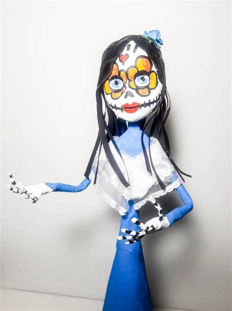 Catrina Girl Paper Sculpture Papier Mache Papercraft Mexican