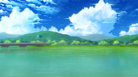 Lake And Bridge Anime Background By Idonlikedesigngrafic On Deviantart
