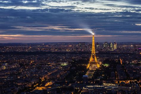 Night In Paris Paris Airplane View Night