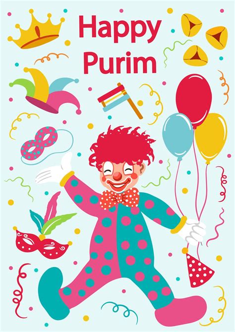 Banner For Jewish Holiday Purim With Masks And Traditional Props Happy