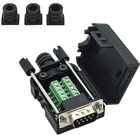yiovvom db9 breakout connector to wiring terminal rs232 d sub female serial adapters port