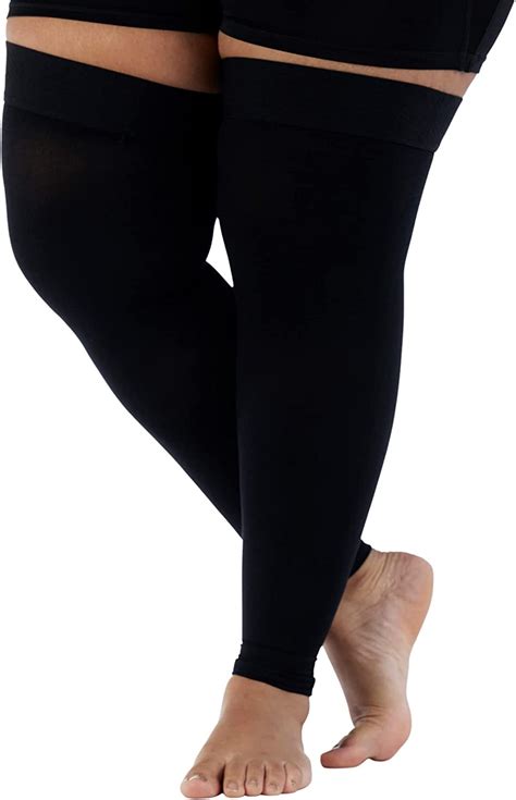 mojo compression stockings for women thigh hi leg sleeve with grip top firm graduated support
