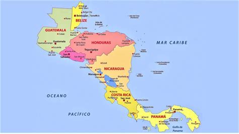 Mapa De Centroam Rica Am Rica Central Pol Tico F Sico Para Imprimir