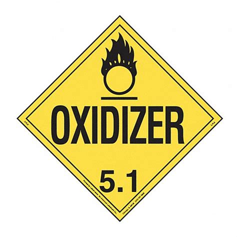 Labelmaster Dot Container Placard Oxidizer 10 34 In Label Wd 10 34