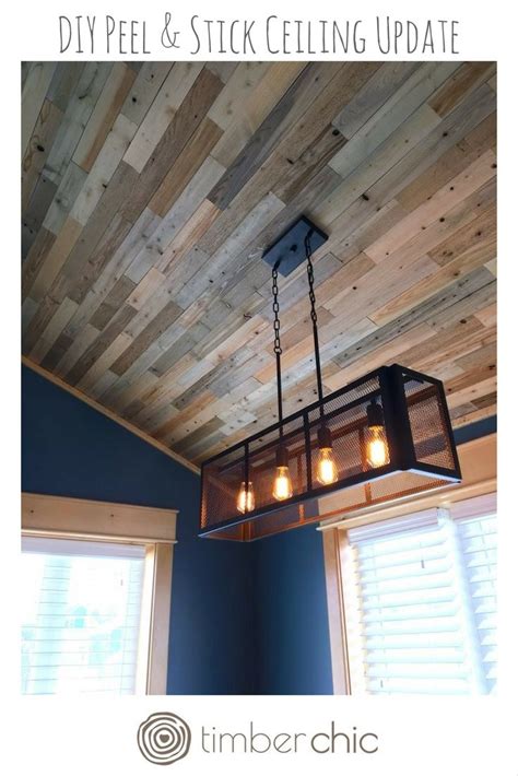 Timberchic Diy Ceiling Statement Simply Peel And Stick Timberchic Planks