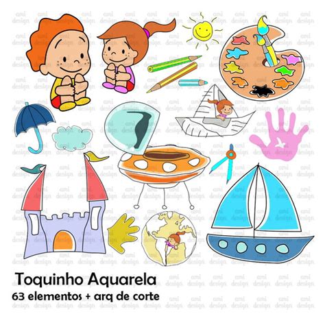 Kit Digital Aquarela Toquinho Brinde Arquivo De Corte Elo7