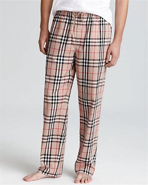 Burberry Check Pajama Pants In Natural For Men Lyst