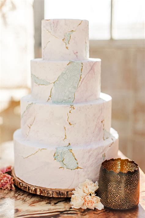 Rose Gold Marble Wedding Cake 9 Wedding Imagination