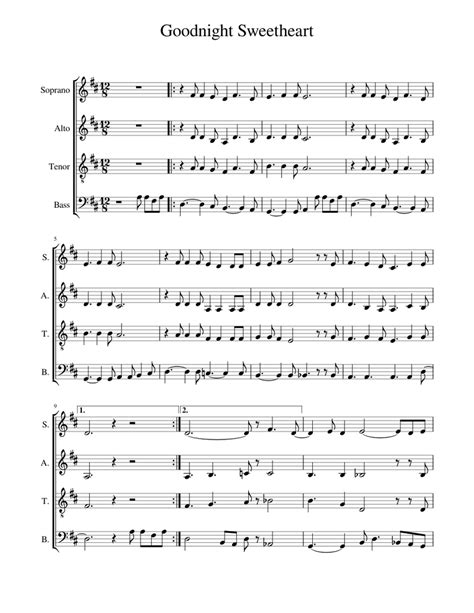 Goodnight Sweetheart Sheet Music For Bass Guitar Solo