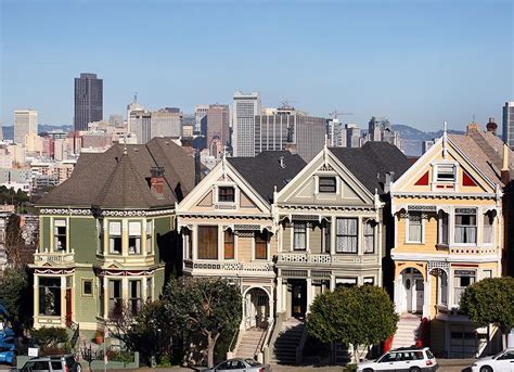 San Francisco Row Houses With Cityscape Row House San Francisco