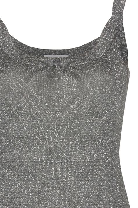 Silver Lurex Knit Vest Top Tops Shop Online