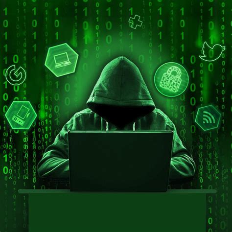 Green Hacker On Laptop Hacking Android