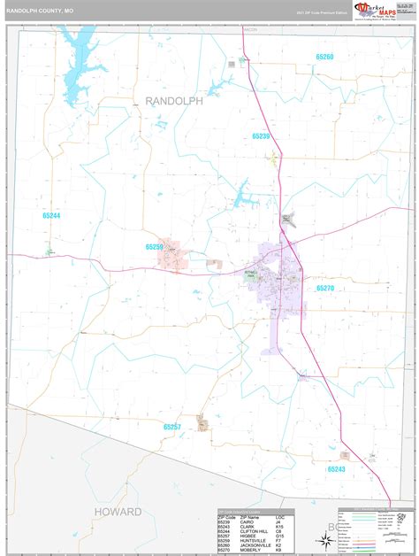 Randolph County Mo Wall Map Premium Style By Marketmaps Mapsales