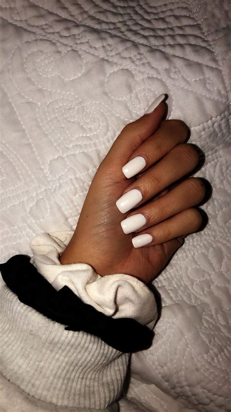 Short White Acrylic Nails - White Acrylic Nails Short With Design - As