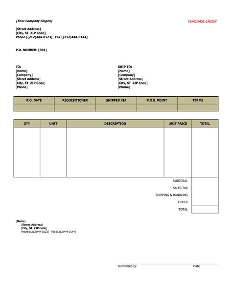 10 Purchase Order Word Template Perfect Template Ideas