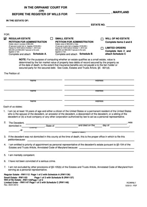 Fillable Form 1112 Register Of Wills Printable Pdf Download