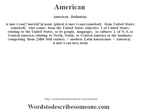 American Definition American Meaning Words To Describe Someone