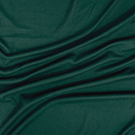 Hunter Green Solid Jersey Spandex Blend Rib Knit Fabric