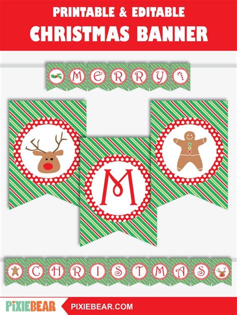 Merry Christmas Banner Printable Christmas Party Banner Christmas