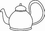 Teapot Outline Clipart Colouring Tea Kettle Coloring Pot Drawing Clip Cliparts Sketch Printable Sheet Template Teacup Cup sketch template