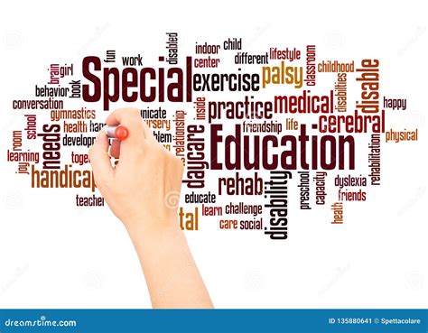 Special Education Word Cloud Hand Writing Concept Stock Illustration