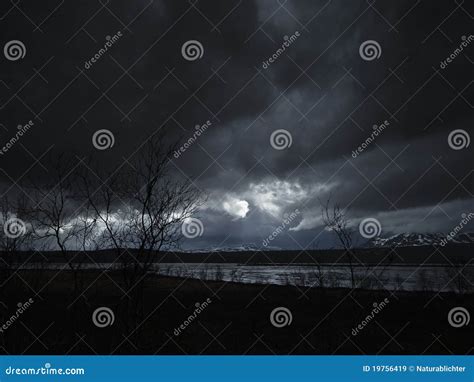 Dark Cloudscape At Night Stock Image Image Of Shoreline 19756419