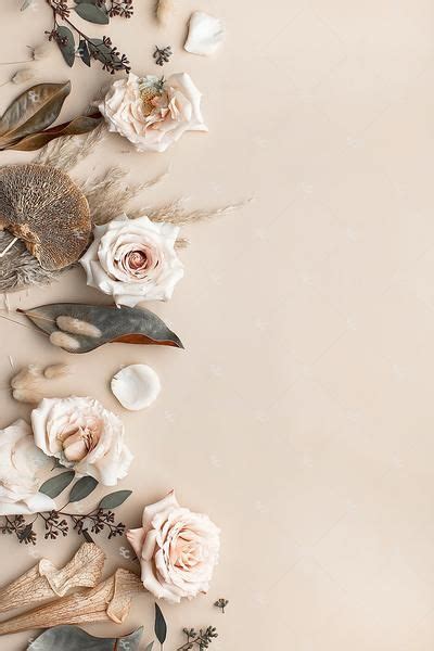 Just click download wallpaper and save it to your iphone. This image contains a soft mix of neutral florals on a ...